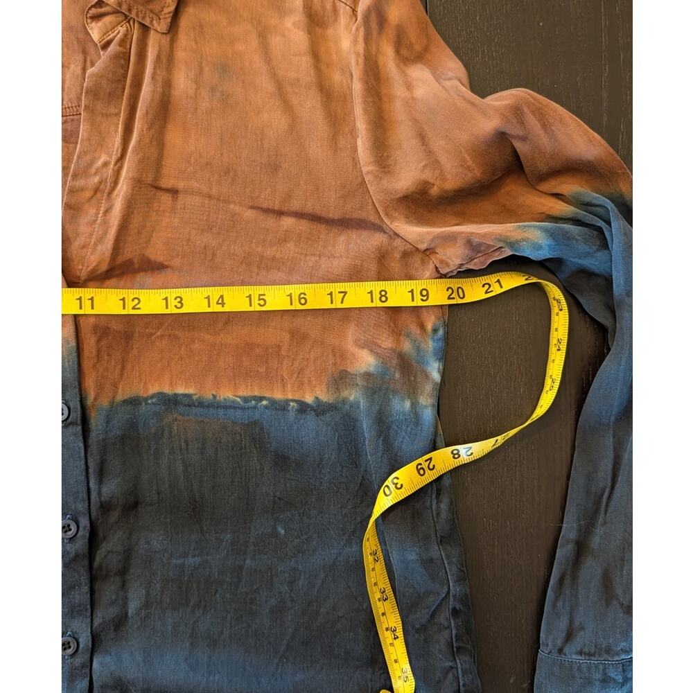 Cloth & Stone Ombre Button Down Shirt M Dip Dye Boho Western Fall - Picture 5 of 7